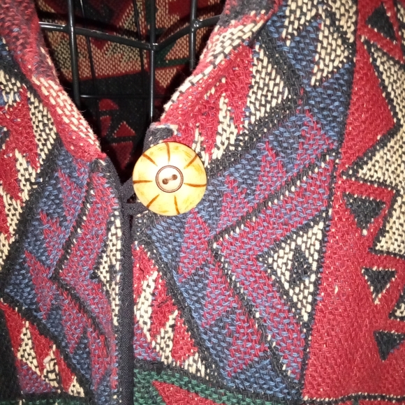 Don't Mess With Texas Jacket Aztec Tapestry Boho Southwestern Blazer S Small - Picture 2 of 9